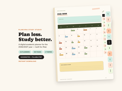 Academic Student Planner 2026–2027